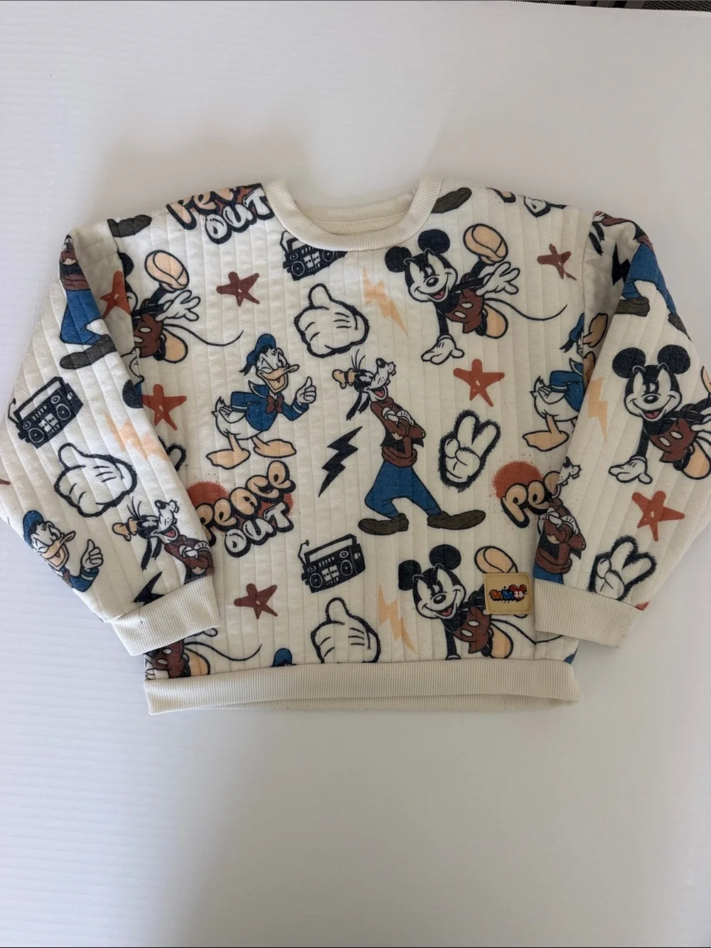 Cream Mickey & friends Graphic Kids Matching Set
